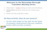 Welcome to the Manhattan-Borough Transition Meeting Series€¦ · Welcome to the Manhattan-Borough Transition Meeting Series 1. Please Sign In - Clearly printing your name and email