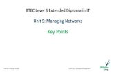 BTEC Level 3 Extended Diploma in IT Unit 5: … · 2016-11-30 · BTEC Level 3 Extended Diploma in IT Unit 5: Managing Networks Key Points. ... • Voice over IP (VoIP) • RDP Unit