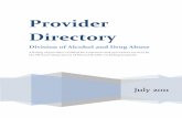 Provider Directory · Provider Directory Division of Alcohol and Drug Abuse . ... (Black Alcohol/Drug Service ... Division of Alcohol and Drug Abuse ** Indicates a contracted provider