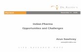 Indian Pharma Opportunities and Challenges ArunSawhneypharmexcil.org/v1/docs/IndiaAfrica/ArunSawhney_DrReddys.pdf · Indian Pharma Opportunities and Challenges ArunSawhney ... only