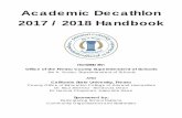Academic Decathlon 2017 / 2018 Handbook - FCOE · Academic Decathlon 2017 / 2018 Handbook HOSTED BY: Office of the Fresno County Superintendent of Schools Jim A. Yovino, Superintendent