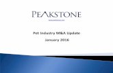Pet Industry M&A Update January 2016 - Peakstone .Funds of CVC Capital Partners Limited and Canada