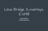 Linux Bridge, l2-overlays, E-VPN! - netdevconf.org · 4 Tutorial flow ... Data center Layer-2 networks Linux bridge Layer-2 overlay networks Linux bridge and Vxlan E-VPN: BGP control
