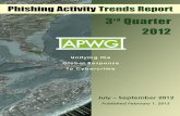apwg trends report 3rdQ 2012 v4-1€¦3rd Quarter 2012 July – September 2012 Published February 1, 2013 Phishing Activity Trends Report ! Unifying the Global Response To Cybercrime