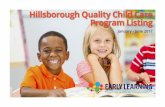 Hillsborough Quality Child Care Program Listingcenterforchildwelfare.fmhi.usf.edu/Circuit/circuit13/Jan-June-2017... · A child who starts behind is likely to stay behind. The positive