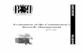 Evaluation of the Commission's Records Management · Audit Report No. OIG-AR-05-00 EVALUATION OF THE COMMISSION’S ... collects and hears evidence upon which ... and lists the Commission’s