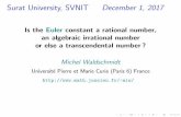 Surat University, SVNIT December 1, 2017 - IMJ-PRGmichel.waldschmidt/articles/pdf/Euler... · Surat University, SVNIT December 1, 2017 ... 1964 : W.A. Beyer and M.S. Waterman 7114