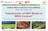 “Introduction of PPP Model in BRIA Context” · • CSR & PPP • Contract farming & PPP • Facilitating PPP & PPP • Common understanding of concept, benefits & potentials,