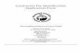 Contractor Pre-Qualification Application Form Pre...Contractor Pre-Qualification Application Form The School Board of Broward County, Florida Donna P. Korn, Chair Dr. Rosalind Osgood,Vice