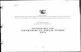 SUMMARY OF GEOLOGICAL FIELD WORK 1973 · SUMMARY OF GEOLOGICAL FIELD WORK 1973 1973 . Electronic Capture, 2011 ... the Fox River sill was completed. This project. …
