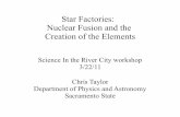 Star Factories: Nuclear Fusion and the Creation of the ... · Nuclear Fusion and the ... 1.e ''Students know the Sun is a typical star and is powered by nuclear reactions, ... energy