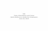 TAL Time, Attendance and Leave Quick Reference … · TAL Time, Attendance and Leave Quick Reference Guide for Employees June 22, 2016