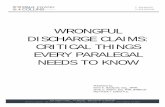 WRONGFUL DISCHARGE CLAIMS: CRITICAL THINGS EVERY PARALEGAL ... Stackpole - Critical Things... · DISCHARGE CLAIMS: CRITICAL THINGS EVERY PARALEGAL ... other damages resulting from