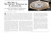 Rolex Screw Down Crown - Welcome to the NAWCC! · n 1926 Rolex created the waterproof Rolex Oyster wrist-watch (Figure 1). In 1927 Mercedes Gleitze became the ﬁ rst ... back, which