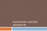 TRANSPORT ACROSS MEMBRANE - …€¦ · Also known as simple transport ! Transport across a membrane without the assistance of ... plasma membrane and cytoplasm away from cell wall