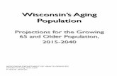 Wisconsin’s Aging Population · Prepared by Eric Grosso, ... Pepin Menominee Kenosha ... wisconsin’s aging population projections for the growing 65 and older 2015-2040, division