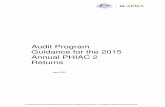 Audit Program Guidance for the 2015 Annual PHIAC 2 … fileAudit program guidance for PHIAC 2 Annual Returns ... Materiality – Application to ... Worksheet 2 – Capital Adequacy
