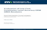 Evaluation of Low-Cost, Centimeter-Level Accuracy … · 12. Sponsoring ... If inexpensive GNSS receivers capable of generating a position solution with centimeter accuracy we re