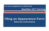 Filing an Appearance Form - United States Courts · Filing an Appearance Form ... APPEARANCE filed for Appellant Water Quality Assurance Syndicate by Glen Paul Napo_ Certificate of