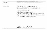 GAO-11-53 DOD Business Transformation: Improved Management ... · DOD BUSINESS TRANSFORMATION . Improved Management ... GAO reviewed data on the ... integrated master schedule as