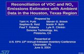 Reconciliation of VOC and NOx Emissions Estimates … · Tami H. Funk Steven G. Brown ... Clinton Drive for 0500-0600 CST Area 18% ... Reconciliation of VOC and NOx Emissions Estimates