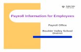 Payroll Information for Employees - bvsd.org .Payroll Information for Employees Payroll Office ...
