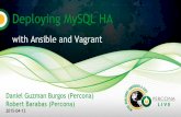 with Ansible and Vagrant Deploying MySQL HA - … · Deploying MySQL HA with Ansible and Vagrant Daniel Guzman Burgos (Percona) Robert Barabas (Percona) 2015-04-13