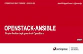 OPENSTACK-ANSIBLE · OPENSTACK-ANSIBLE Simple flexible deployments of OpenStack OPENSTACK DAY FRANCE - 2016/11/22 Jean-Philippe Evrard -- @evrardjp