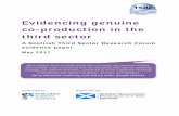 Evidencing genuine co-production in the third sector · Evidencing genuine co-production in the third sector . A Scottish Third Sector Research Forum evidence paper . May 2017 . Facilitated
