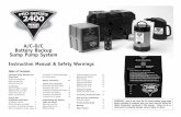 A/C-D/C Battery Backup Sump Pump System · Series 2400 battery backup sump pump system. ... Series backup sump pump system, since this manual contains safety information regarding