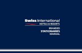 Swiss International Stationaries Branding Manual · INDEX Sales Kit A4 Envelope A4 Letter Head Business Cards DL Envelope Back of Evelope Compliments Tent Card Welcome Tent …