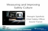 Measuring and Improving Safety Culture - apta.com · Measuring and Improving Safety Culture Peregrin Spielholz Chief Safety Officer Sound Transit. What is Safety Culture? Safety Climate