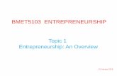 What’s Your Story - WordPress.com · BMET5103 ENTREPRENEURSHIP. Content 1.1 Entrepreneurship in Malaysia 1.1.1 Entrepreneurship: The Rising 1.1.2 Emerging Industries 1.2 The Global