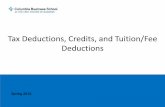Tax Deductions, Credits, and Tuition/Fee Deductions · • Education tax benefits can be a confusing and ... lender/loan servicer and need to declare the amount as taxable income.