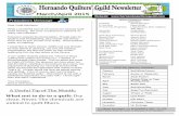unkind to quilt fibers. - Hernando Quilters' Guild April 2015 Newsletter.pdf · Preview Distribute Kits Raffle Presented By Pattern Nov Jan Feb Barb Adams How About A Kiss Jan Feb