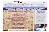 Temple Beth-El Bulletin · 2015-12-21 · Vol. 15, No. 4 April 1, 2012 — 9 Nisan 5772 beth-elsa.org ... Page 2 Temple Beth-El Bulletin – April 2012 We received ... Please RSVP