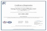 Certificate of Registration Georg Fischer Central Plastics LLC€¦ · ISO 14001:2004 Scope of ... Health and Safety Management System for Georg Fischer Central Plastics which includes