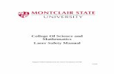Laser Safety Manual - Montclair State University · Program Documentation . iii. Laser Use Registration (LUR) iv. Laser Safety Training . v. Eye Examination Program . vi. Laser Facility