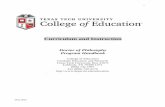 Curriculum and Instruction - TTU · 1 May 2015 Curriculum and Instruction Doctor of Philosophy Program Handbook College of Education Graduate Education and Research Texas Tech University