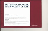 THE INTERNATIONALJOURNAL OF MARITIME LAW … of international maritime... · 2014-06-24 · THEINTERNATIONALJOURNAL OF MARITIME LAW ... EDITORlAL Independent shipagentsandthe law