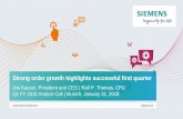 Joe Kaeser, President and CEO - siemens.com · Strong order growth highlights successful first quarter Joe Kaeser, President and CEO | Ralf P. Thomas, CFO Q1 FY 2018 Analyst Call
