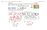 Algebra 2 - Unit 1 - Day 4 - DP Properties of Exponents ... · Algebra 2 Unit 1 Day 4 DP Properties of Exponents.notebook September 25, 2017 Practice Math Skills Online and Earn Extra
