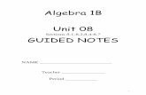 Algebra 1B Unit 08 - Woodland Hills School District · Algebra I Unit 8 Chapter 8 Polynomials Chapter 8 – Polynomials ***In order to get full credit for your assignments they must