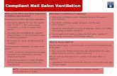 Compliant Nail Salon Ventilation · 3 Salon Example 2 A vent located in the top of the manicure table cap-tures air. Ductwork built into the nail bar is con-nected to exhaust duct-
