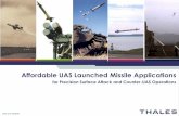 Affordable UAS Launched Missile Applications€¦ · Prosecute 3 targets c.f. 1 x Hellfire ... Rocket Motor fire