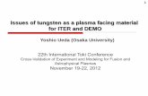 Issues of tungsten as a plasma facing material for ITER ...supraweb/PDF/ITC22_Ueda12R3.pdf · and 50 eV. 1.1x1025 m-2 ... S I Krasheninnikov, Phys. Scr. T145 (2011) 014040 (4pp) 18