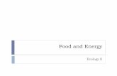 Food and Energy - PBworks - Food and... · Food and Energy Ecology II . Food ... trophic levels . Arrow shows the flow of energy ... Rule of Energy As you increase trophic levels