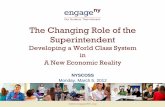 The Changing Role of the Superintendent: Developing … · The Changing Role of the Superintendent Developing a World Class ... TLE Videos delivery ... The Changing Role of the Superintendent: