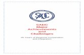 SADC Major Achievements and Challenges · Regional Integration in Southern Africa.....20 The Coordination Conference (SADCC ... Chapter three – The Achievements of SADC – is the