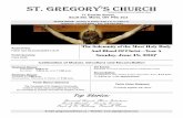 S. GreGory’S ChrCh · S. GreGory’S ChrCh The Solemnity of the Most Holy Body Parish Priest: Father Alex Saurianthadathil C.Ss.R Parish Secretary: Paula Smith ... Total Income